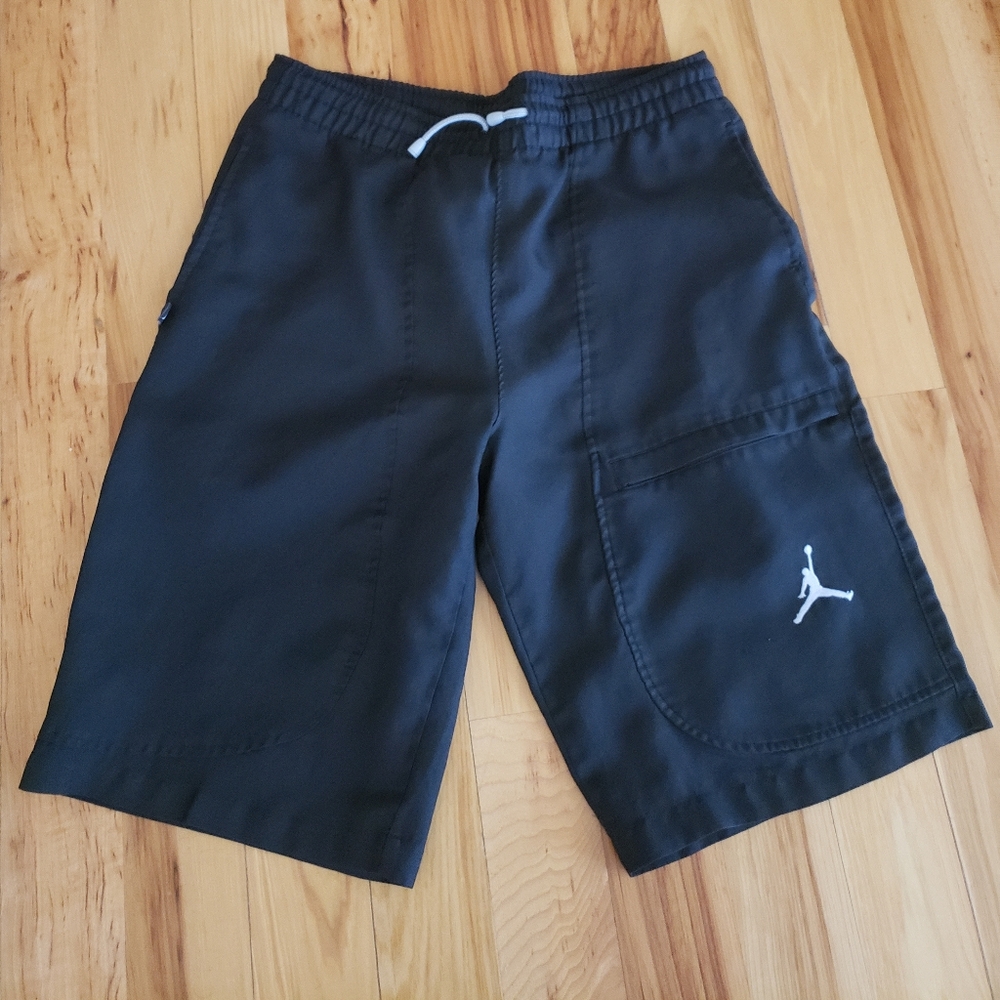 Jordan Black Sports Shorts with White Logo